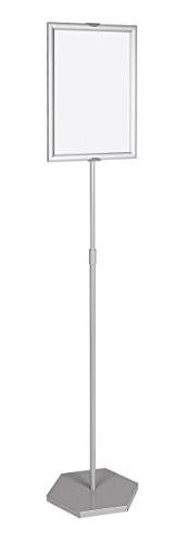 Bi-Office Snap Display Stand, aluminium frame with A3 display area, freestanding signage holder for easy visibility and professional presentation.