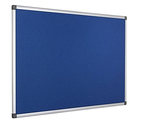 Bi-Office Notice Board Maya, Blue Felt, Aluminium Frame, 60 x 45 cm, classroom or office notice board for displaying notices and information.