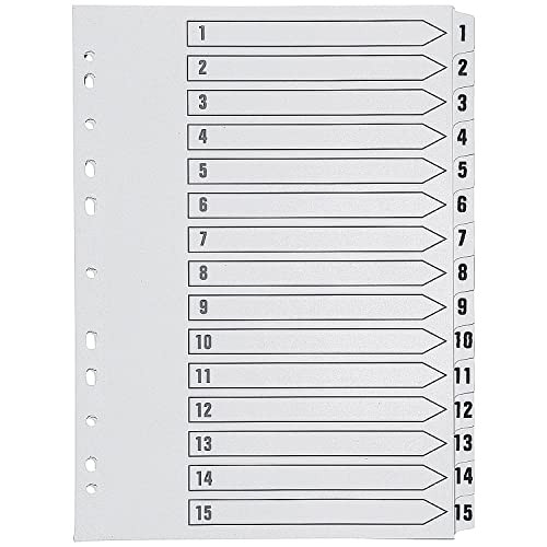 Q-Connect 1-15 Index Multi-Punched Reinforced Board Clear Tab A4 White KF01530