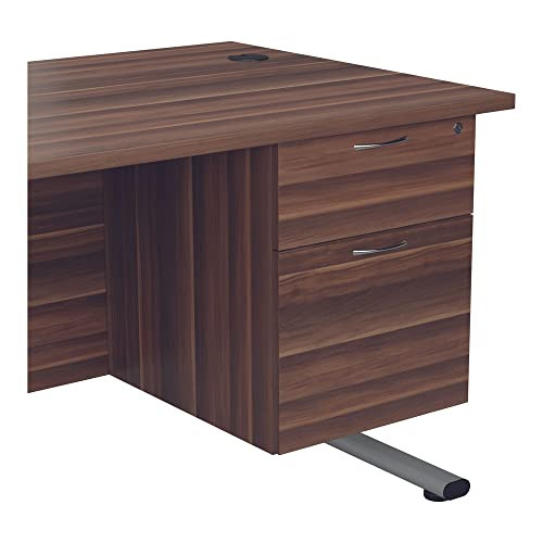 FF Jemini Walnut 2 Drawer Fixed Ped TESHP2DW