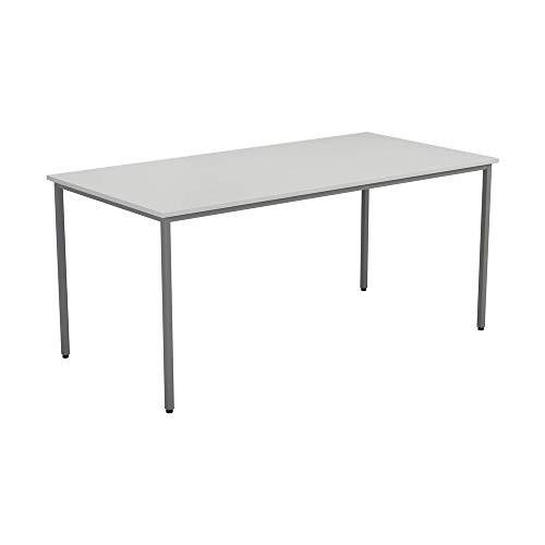 Jemini Table, One Size, a rectangular white table with metal legs suitable for office or classroom use.