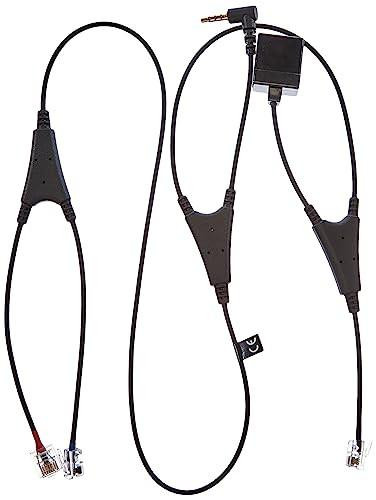 Jabra Alcatel Lucent Enterprise Adaptor 14201-37, audio cable with connectors and inline microphone and control buttons.