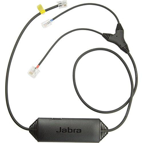 Jabra 14201-41 Electronic Hook Switch Control Adapter for PRO 9400 Series - Black, with cables and connectors for audio communication accessories.