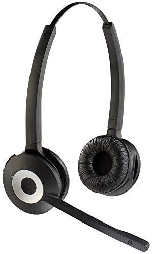 Jabra Pro 920/930 Duo Replacement Electric Wireless Earbuds, black over-ear wireless headset with attached microphone and cushioned ear pads.