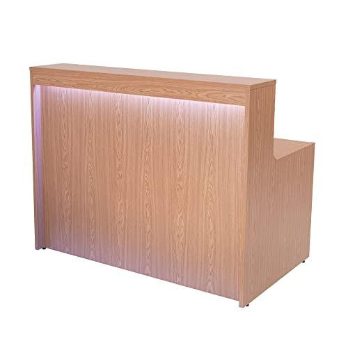 Jemini FF Light Reception Unit RCALIGHTBOXC, a wooden reception desk with integrated lighting on the front panel.