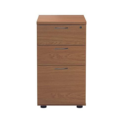 FF Jemini Nova Oak 3 Drawer Ped 600 TESDHP3NO, a wooden storage unit with three drawers in a Nova Oak finish.