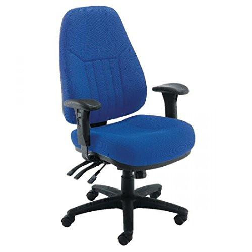 Avior Lucania High Back Task Chair, blue office chair with adjustable armrests and ergonomic design.