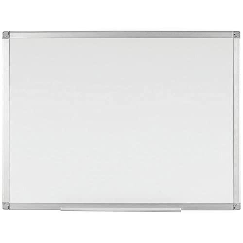 Q-Connect Aluminium Frame Whiteboard 1200 x 900 mm, white magnetic dry erase board with aluminium frame suitable for office and classroom use.