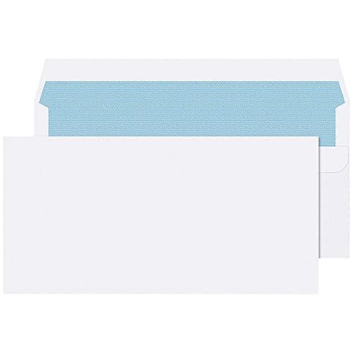 Q-Connect DL Envelopes Wallet Self Seal 100gsm White (Pack of 1000), image showing a pack of white DL size envelopes with self-seal closure