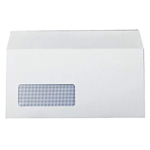 Q-Connect DL Envelopes Window Self Seal 100gsm White Pack of 1000, white envelope with transparent window.