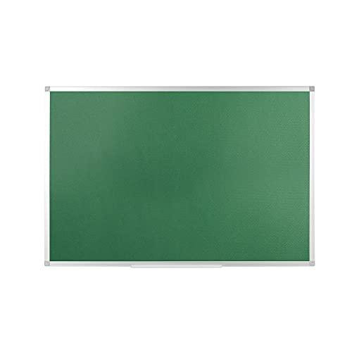 Q-Connect Aluminium Frame Felt Noticeboard with Fixing Kit 1800x1200mm Green, front view of the green noticeboard with silver aluminium frame.