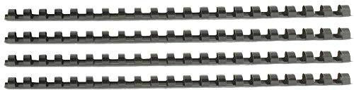 Q-Connect 16mm Binding Comb - Black, pack of 50 black plastic binding combs for binding documents.