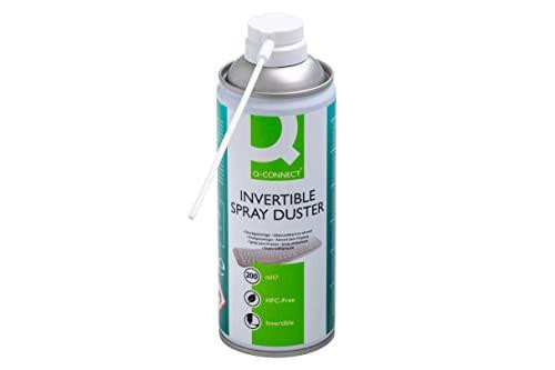 Q-Connect HFC Free Air Duster 200 ml Invertible, aerosol can with a white straw nozzle for cleaning electronic equipment and detailed surfaces.
