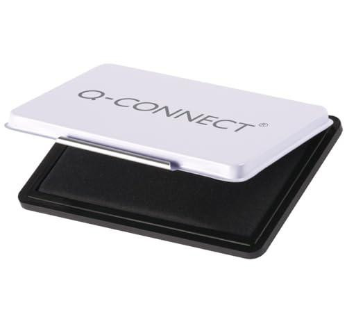 Q-Connect Large Stamp Pad Black KF15440, empty black stamp pad with a white lid.