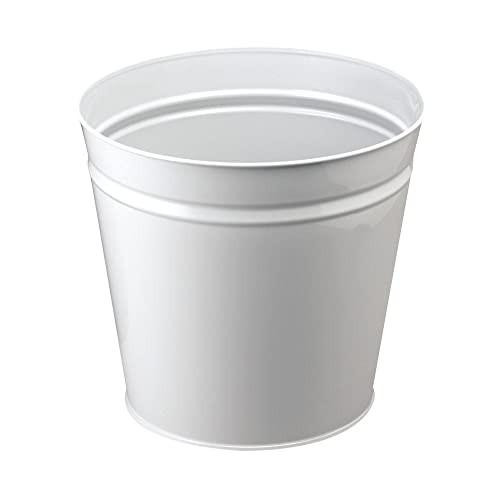 Q-Connect Metal Waste Bin 15 Litre Grey, a cylindrical grey metal waste bin with a smooth surface and a lid.