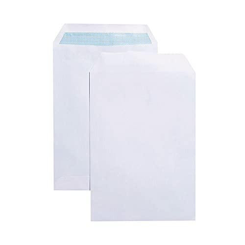 Q-Connect C5 Envelope Pocket Self Seal 90gsm White, image of a pack of 150 white self-seal envelopes with C5 size for mailing and document storage.