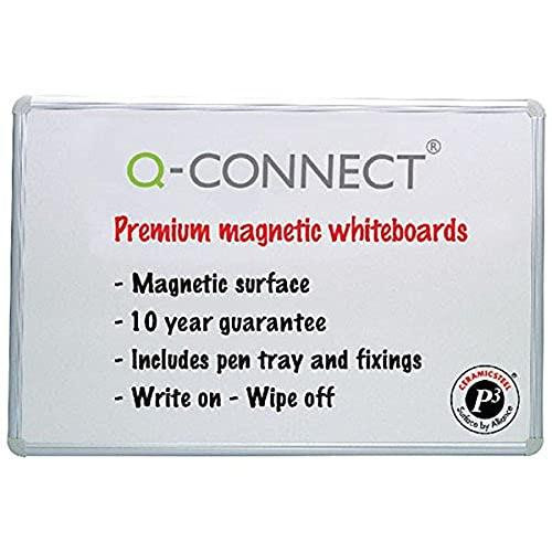 Q-Connect 1200x900mm Premium Magnetic Dry Wipe Board, showcasing a magnetic surface whiteboard with pens and fixings included.