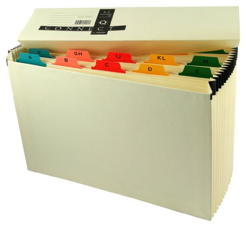 Q-Connect Mylar A-Z 19-Pocket Expanding File Manilla KF04091 – High Capacity Document Organiser