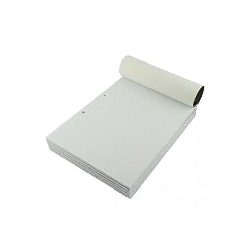 Q-Connect Narrow Feint Ruled Headbound Refill Pad 160 Pages A4 (10 Pack) KF02229, White, empty refill notepad with squared pages and headbound binding.