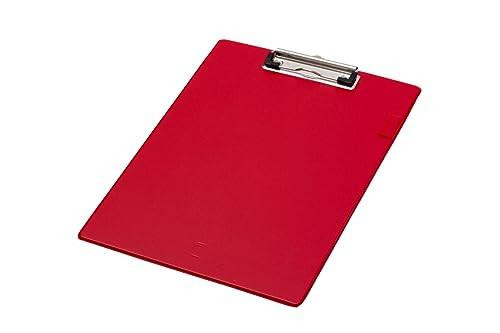 Q-Connect PVC Single Clipboard Foolscap Red KF01298, a red plastic clipboard with a metal clip for holding papers in place.