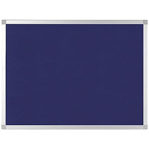 Q-Connect Aluminium Frame Felt Noticeboard with Fixing Kit 1800 x 1200 mm Blue, blue felt noticeboard with aluminium frame for office or school use.