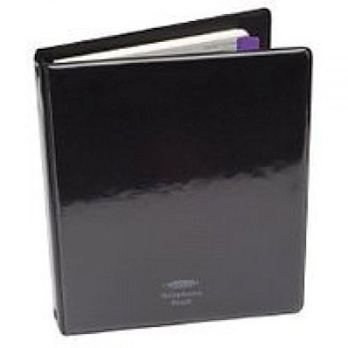 Concord CD6 Telephone Index Book Binder with Matching A-Z Index and 20 Sheets A5 Black Ref 83010, black binder for organizing telephone contacts and indexes.