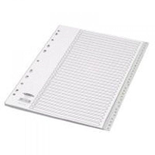 Concord Grey Index Polypropylene 120 Micron Europunched 1-31 A4 Ref 62805, image of a clear polypropylene document sleeve with europunched holes for filing.