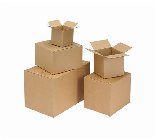 Ambassador Packing Carton Single Wall Strong Flat-packed 152x152x178mm, Pack of 25, cardboard boxes for packing and shipping.