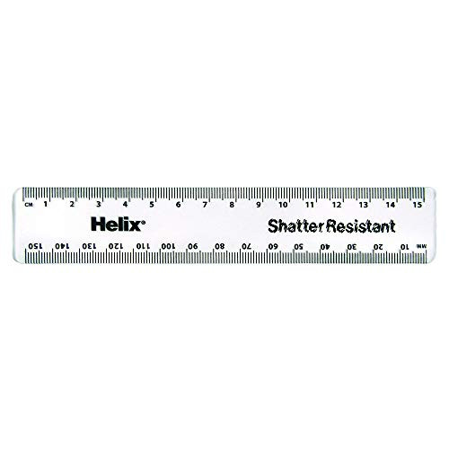 Helix Shatter Resistant 15cm Clear Ruler – Pack of 50 durable metric measuring rulers for school and office