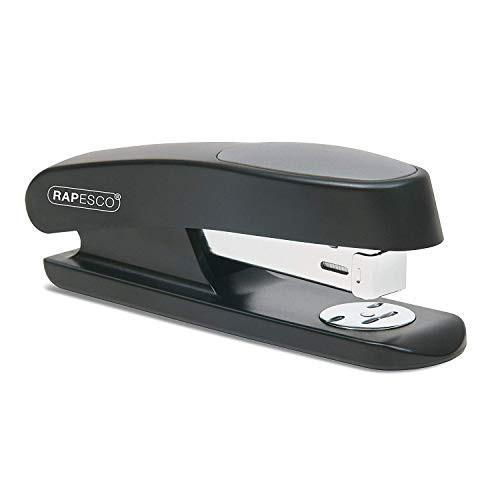 Rapesco RR7260B3 Germ-Savvy Antibacterial, Sting Ray Half Strip Stapler, Black, with compact design and antibacterial features.