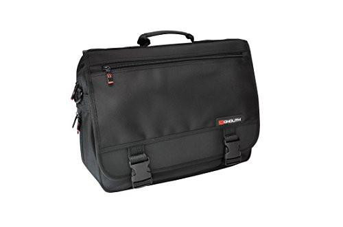 Monolith 3192 - Microfiber laptop case, black, with multiple compartments and sturdy handle for carrying laptops and electronic accessories.