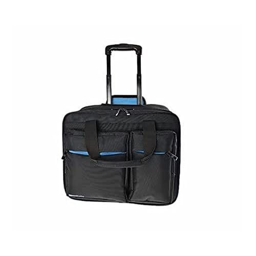 Monolith Blueline Laptop Trolley, 15.6-inch, Black, compact travel case with extendable handle and multiple compartments for laptops and accessories.