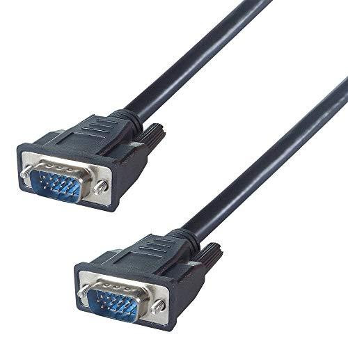 Connektgear 26-0020MM 2 m VGA Adapter Display Cable, two VGA male connectors with black cable for connecting computers to monitors or projectors.