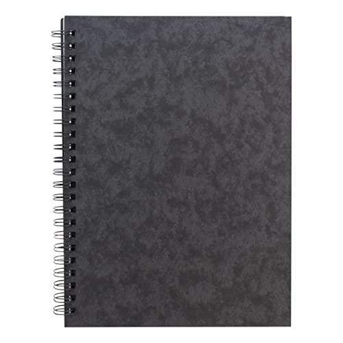 Clairefontaine Europa Notemaker Book Sidebound Ruled 80 gsm 120 Pages A5 Black, Pack 10, image of a black spiral-bound notemaker book with a textured cover.