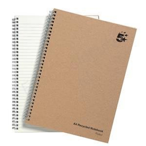 New , 5 Star Notebook Wirebound Hard Cover Recycled 80gsm A4 Manilla [Pack 5] [Electronics]