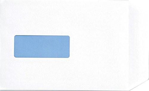 5 Star Envelopes Pocket Peel and Seal Window 100gsm White C5 Ref [Pack of 500], close-up image showing the blue transparent peel-and-seal window on a white envelope.