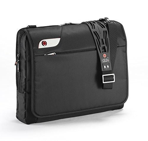 i-stay cool messenger bag for 15.6 inch laptops, black stylish computer bag with an adjustable non-slip strap for men and women, featuring multiple compartments and a sleek design perfect for professional use.