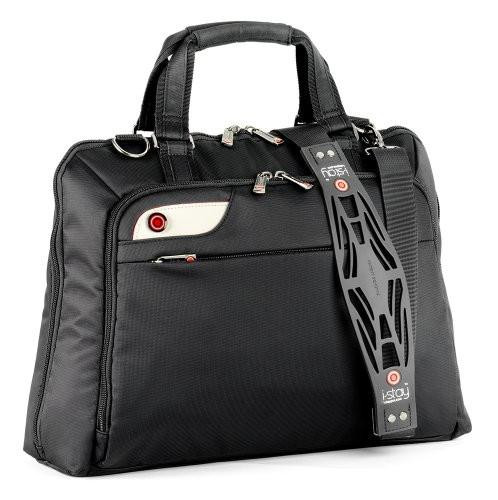 I-stay Ladies 15.6 16 inch Laptop Bag with Non-slip Shoulder Strap, black color, designed for women to carry laptops securely.