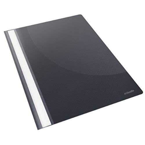 Esselte 28320 Plastic A4 Report File - Black, Pack of 25, black plastic report folders for organizing documents.
