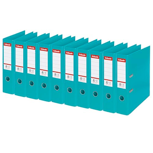 Esselte 811550 No. 1 Power Lever Arch File A4 75 mm - Turquoise, Pack of 10