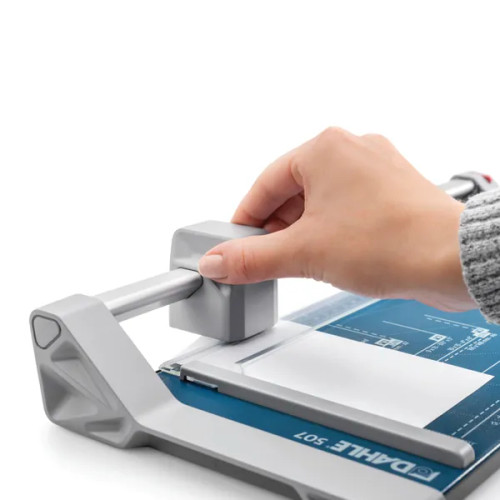 Dahle 507 A4 Self-Sharpening Paper Trimmer Guillotine with Safety Cutting Protection, Blue