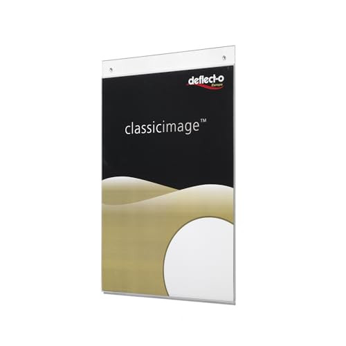Deflecto A5 Portrait Wall Sign Holder - A5 Sign Holder - A5 Document Holder Wall Mounted - Poster Holder - Advertising Board Wall Display - Wall Mounted Letter Board Sign - Wall Message Board