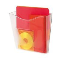 Deflecto A4 Portrait Wall Mounted Magazine File Holder, Clear Plastic Document Rack with Antimicrobial Additives for Folders, Brochures & Leaflets Display