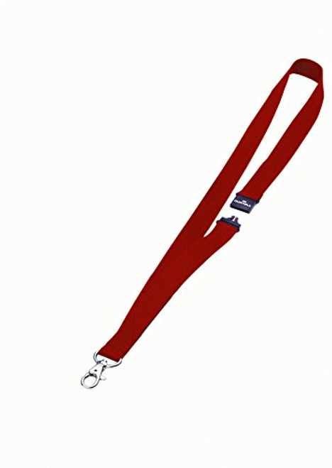 Durable Textile Lanyard 20 mm Red | Pack of 10 Necklaces | Includes Safety Release | Holds a Variety of Badges and Passes