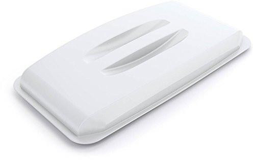 Durable DURABIN 60 Lid White, a sturdy white plastic lid with easy-to-grip handles designed for the DURABIN 60 Waste Bin, made of strong polypropylene.