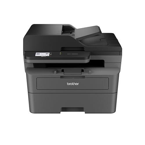 Brother MFC-L2800DW All-in-one Mono Laser Printer, black and grey, featuring printing, copying, scanning, and faxing capabilities with automatic two-sided printing on A4 paper, UK plug