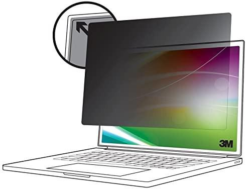 3M Bright Screen Privacy Filter for 14in Full Screen Laptop, 16:10, BP140W1E, showing a laptop with the privacy filter installed, which helps protect screen content from side viewing angles.