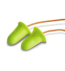 3M Es-01-021 3M E-A-Rsoft Fx Corded Ear Plugs, image showing a pack of 200 bright green corded ear plugs.