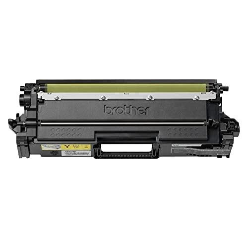 BROTHER TN821XLY High Yield Yellow Toner Cartridge, genuine supplies, up to 9,000 pages, compatible with Brother printers.