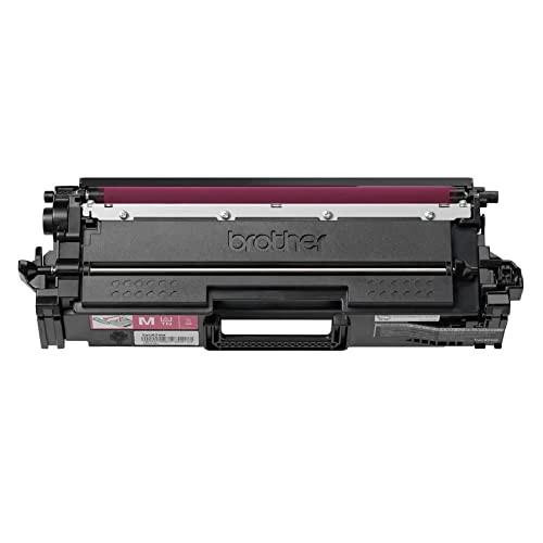 BROTHER TN821XLM High Yield Magenta Toner Cartridge, up to 9,000 pages, genuine supplies, product image showing the cartridge on a white background.